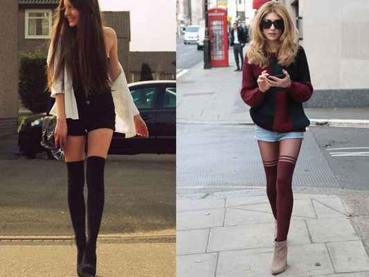 модные колготки с имитацией чулок