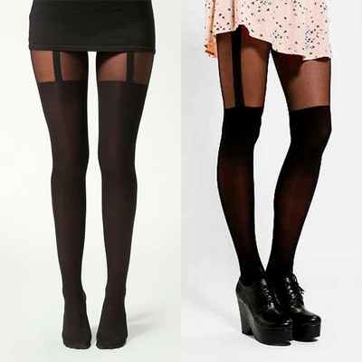 На фото колготки с имитацией голени