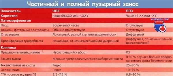 Характеристика частичного и полного пузырного заноса