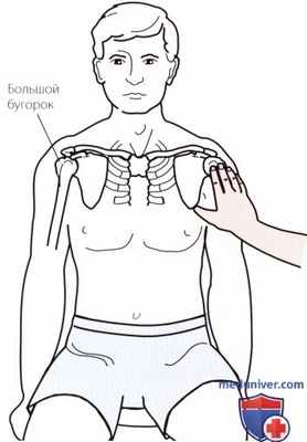 Пальпация плечевого сустава спереди