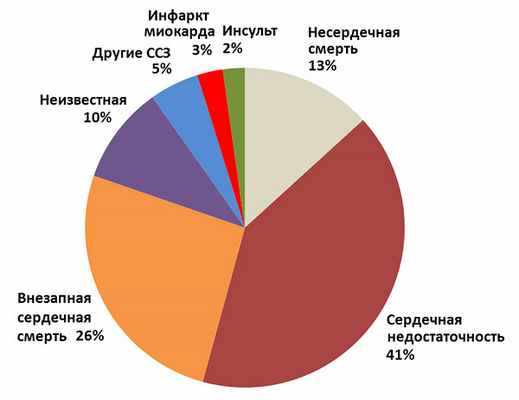 Причины смерти пациентов с сердечной недостаточностью