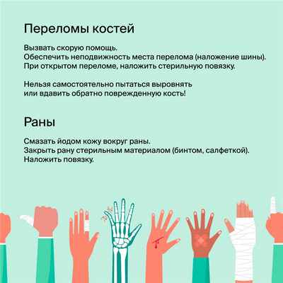 первая помощь при переломах костей и ранах