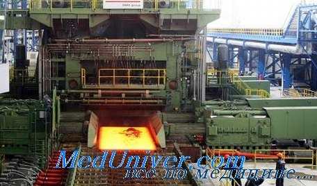 прокатный цех металлургической промышленности