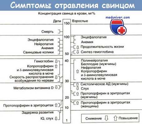 Симптомы отравления свинцом