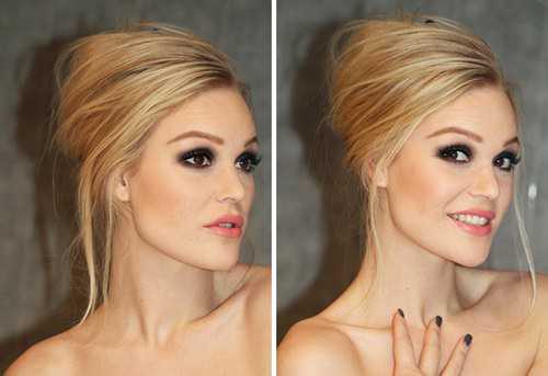 Блондинка с карими глазами