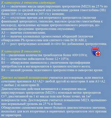 Критерии диагностики истинной полицитемии по ВОЗ