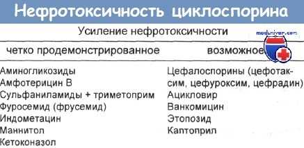 Нефротоксичность циклоспорина
