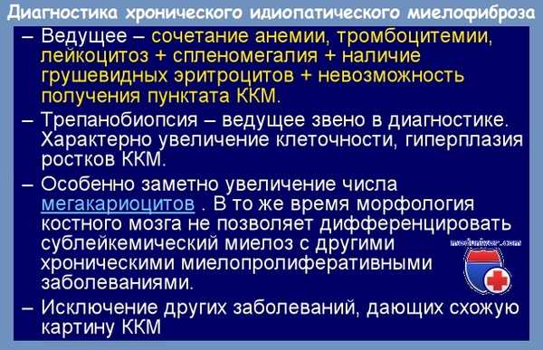 диагностика хронического идиопатического миелофиброза