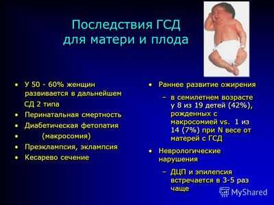 Последствия гестационного СД