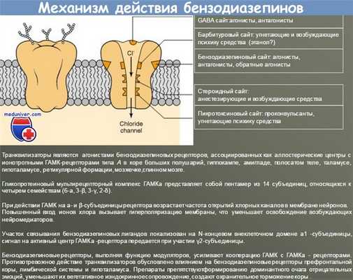 Механизм действия бензодиазепинов