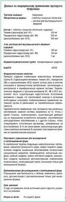 Данные по медицинскому применению препарата Нейробион
