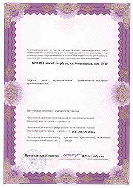 Скан лицензии на медицинскую деятельность, стр. 2