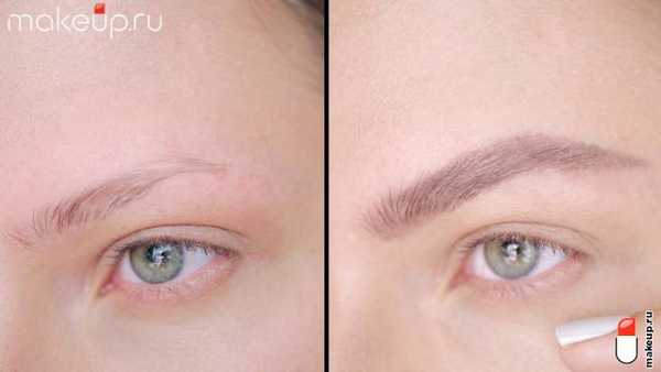 коррекция бровей макияжем