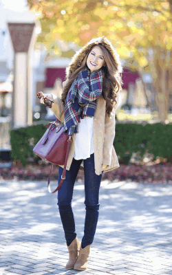 шарф на пальто с капюшоном фото 3