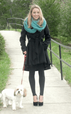 шарф на пальто с капюшоном фото 5