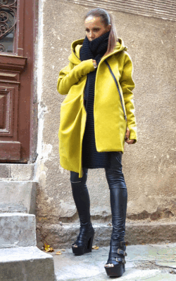 шарф на пальто с капюшоном фото 6