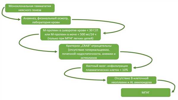 Этапы диагностики моноклональной гаммапатиии неясного генеза в Германии