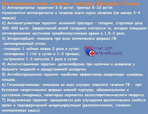 Лечение болезни Шенлейн-Геноха