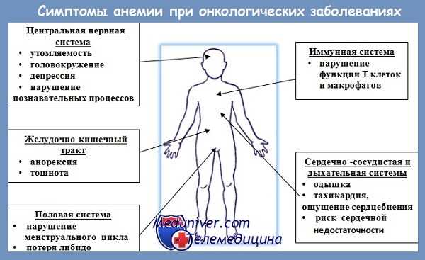 симптомы анемии при опухолях