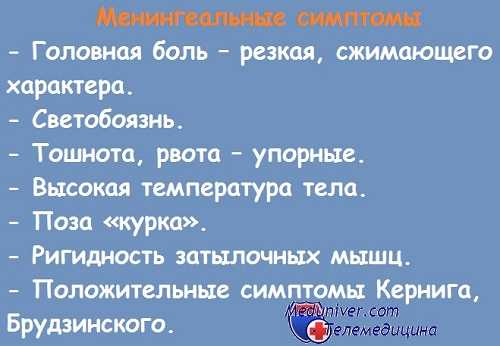 Менингиальные симптомы