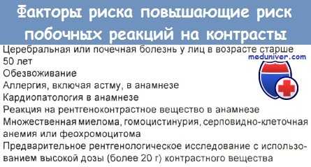Факторы риска побочных реакций на контраст