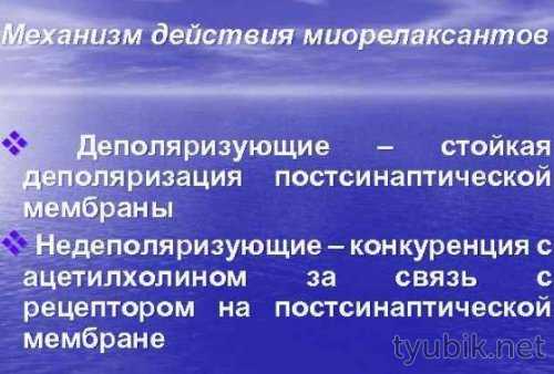 Механизм действия миорелаксантов