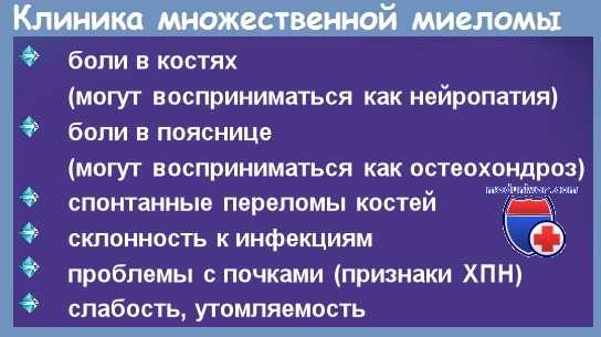 Клиника множественной миеломы