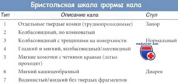 Бристольская шкала формы кала