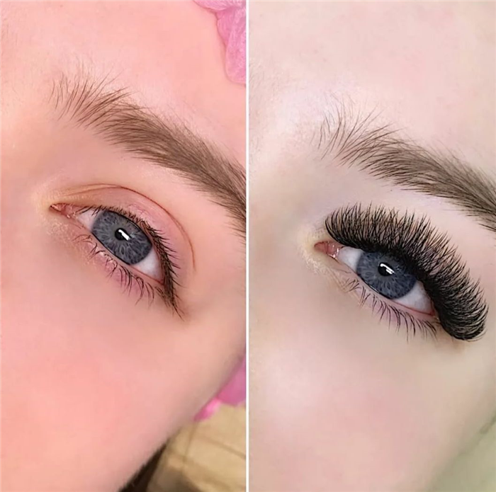 Эффект нарощенных ресниц: глаза до и после