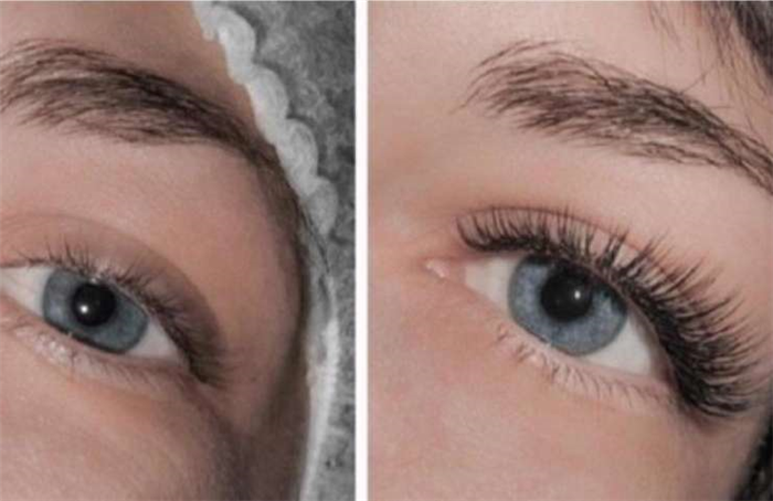 Вид натуральных ресниц после снятия искусственных
