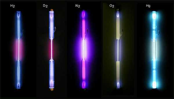 Цвет свечения молекулярных газов и паров ртути