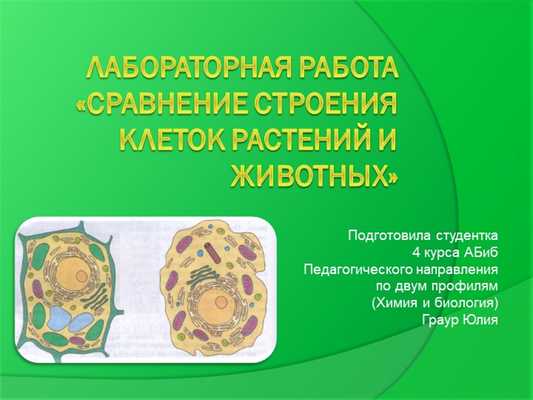 лабораторная работа «Сравнение строения клеток растений и животных»Подготови.