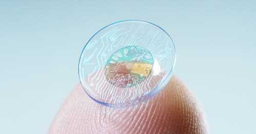 Контактная линза с электродами