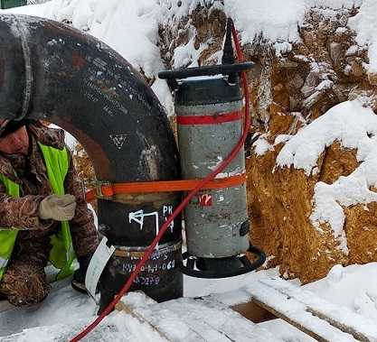 Установка рентген-аппарата для радиографического контроля сварного шва