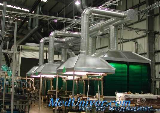 вытяжка и пылеосадочная камера