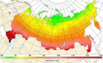Солнечное излучение в России